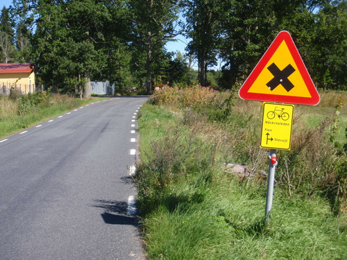 'X' means Road Intersection ahead.